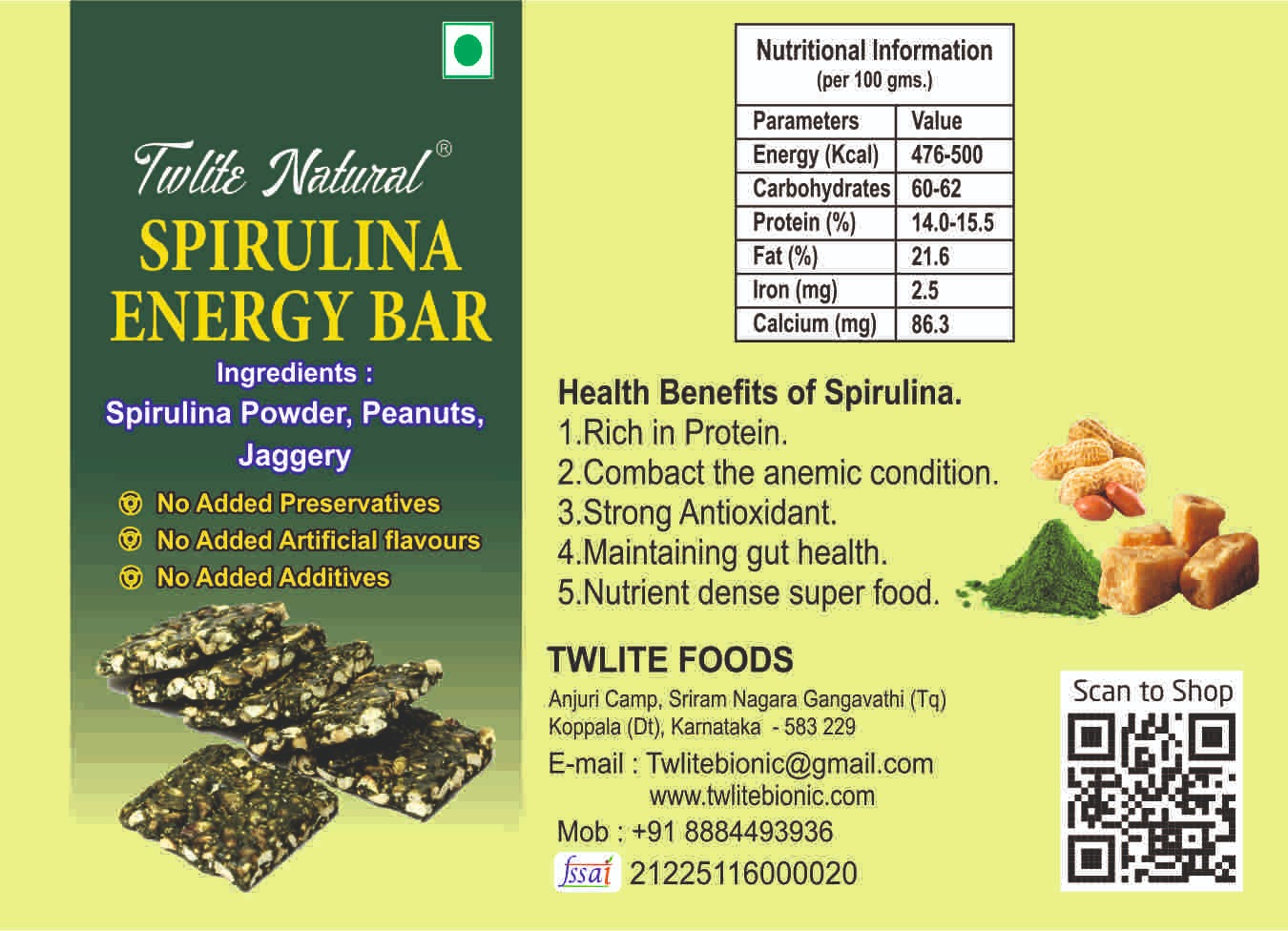 Spirulina Energy Bar Spirulina Energy Bar